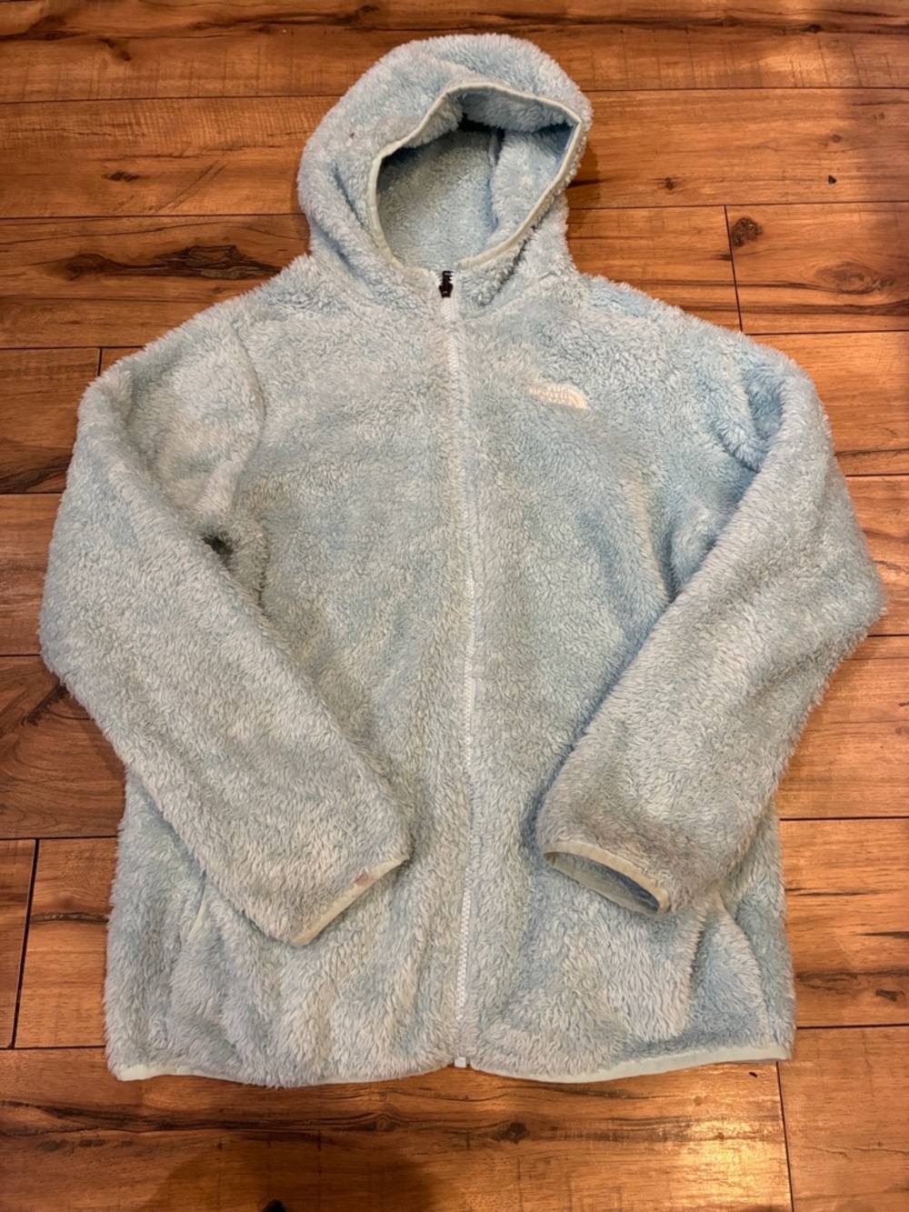 The North Face Kids Light Blue Plush Hooded Jacket